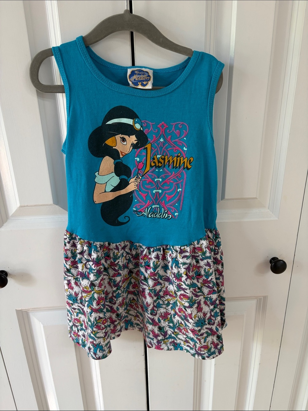 Vintage 90's Disney Aladdin Princess Jasmine Pink Purple Sleeveless Dress 5/6